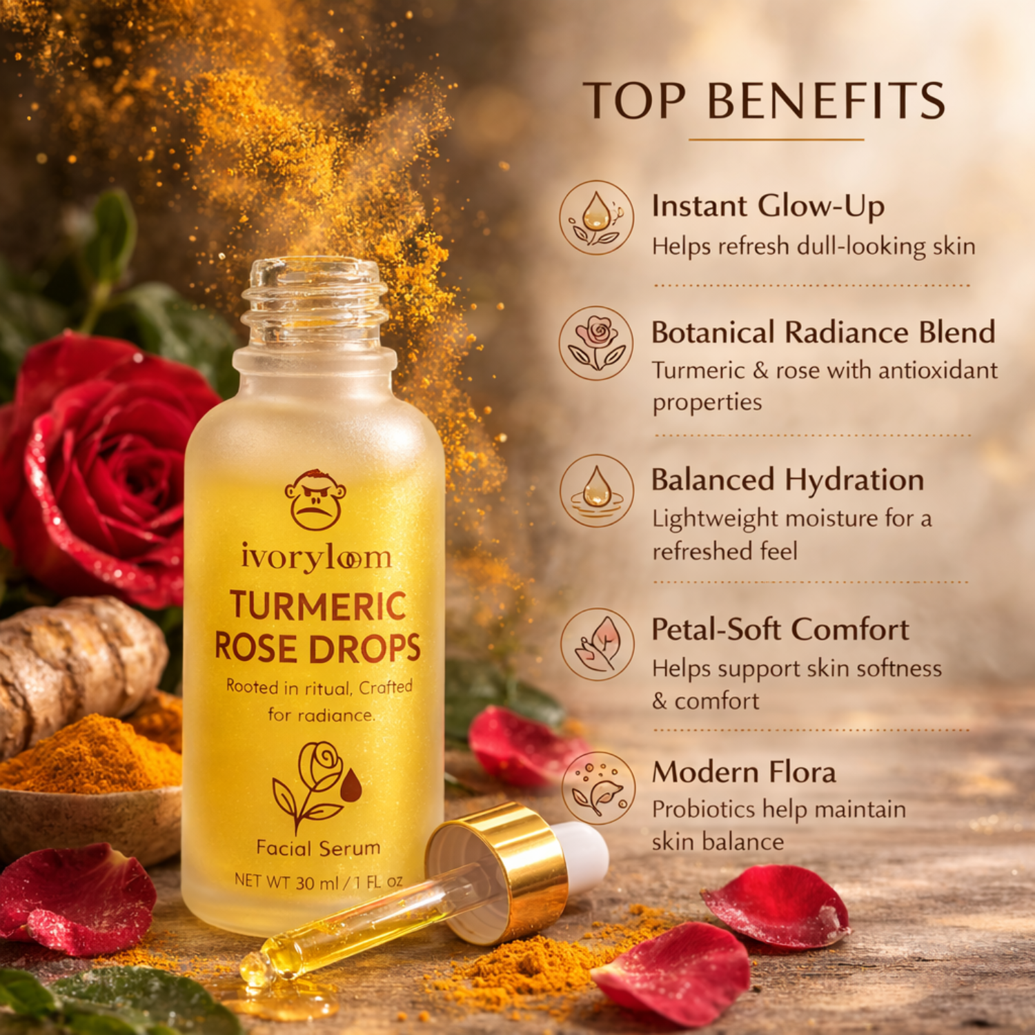 Turmeric Rose Drops